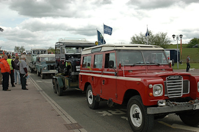 The replicas arrive at Gaydon