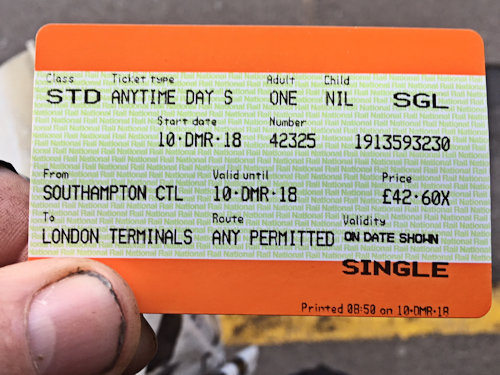 Return rail ticket